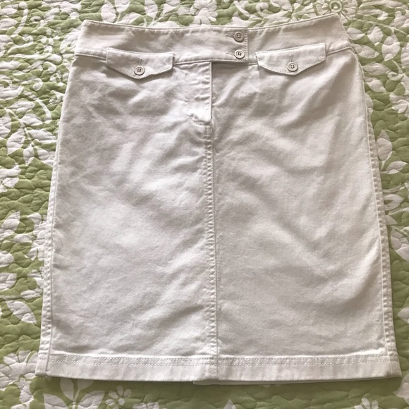 LOFT WHITE DENIM SKIRT - Picture 1 of 6